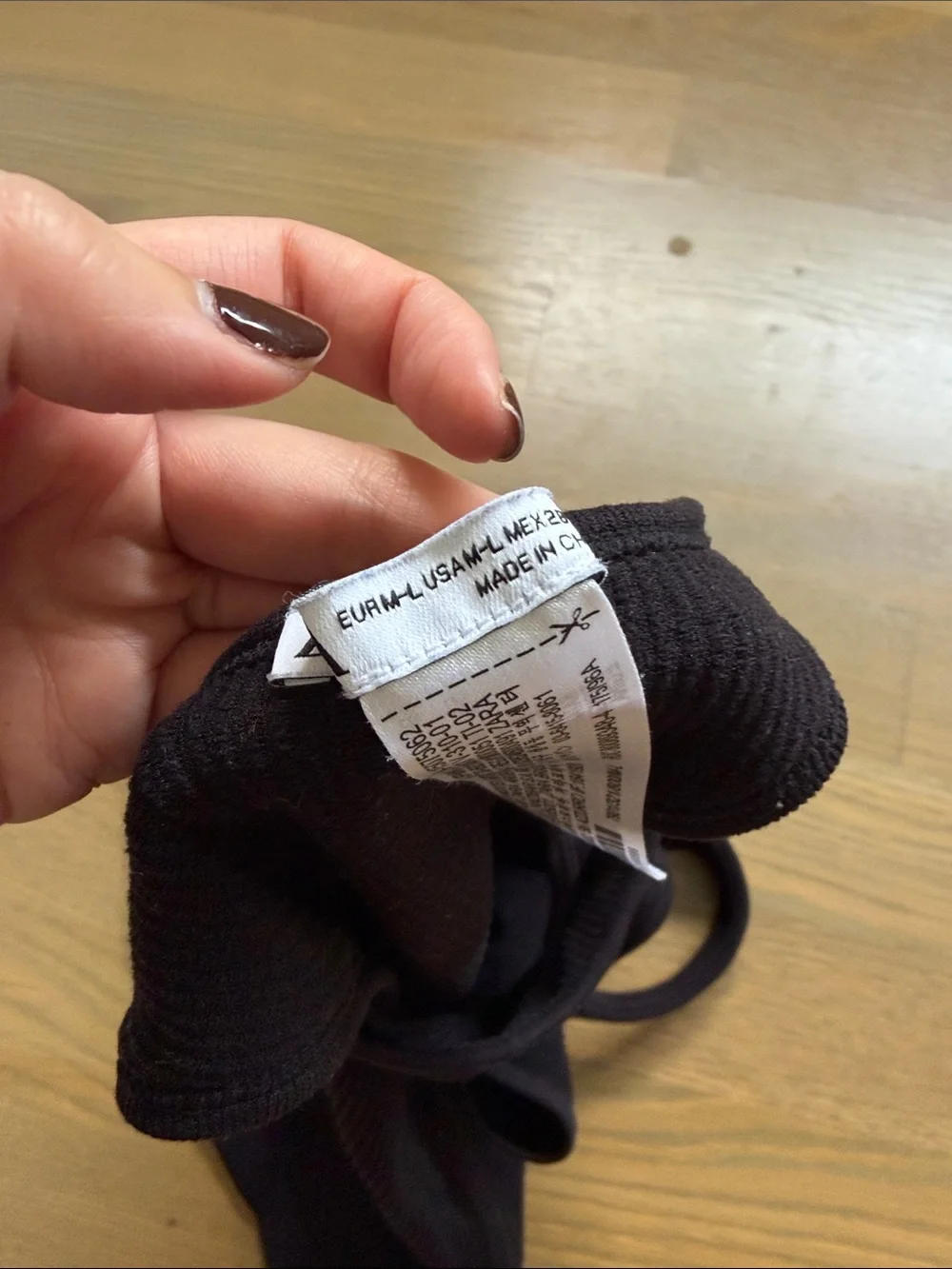 Zara Black Ribbed Racerback Crop Top - Picture 3 of 4